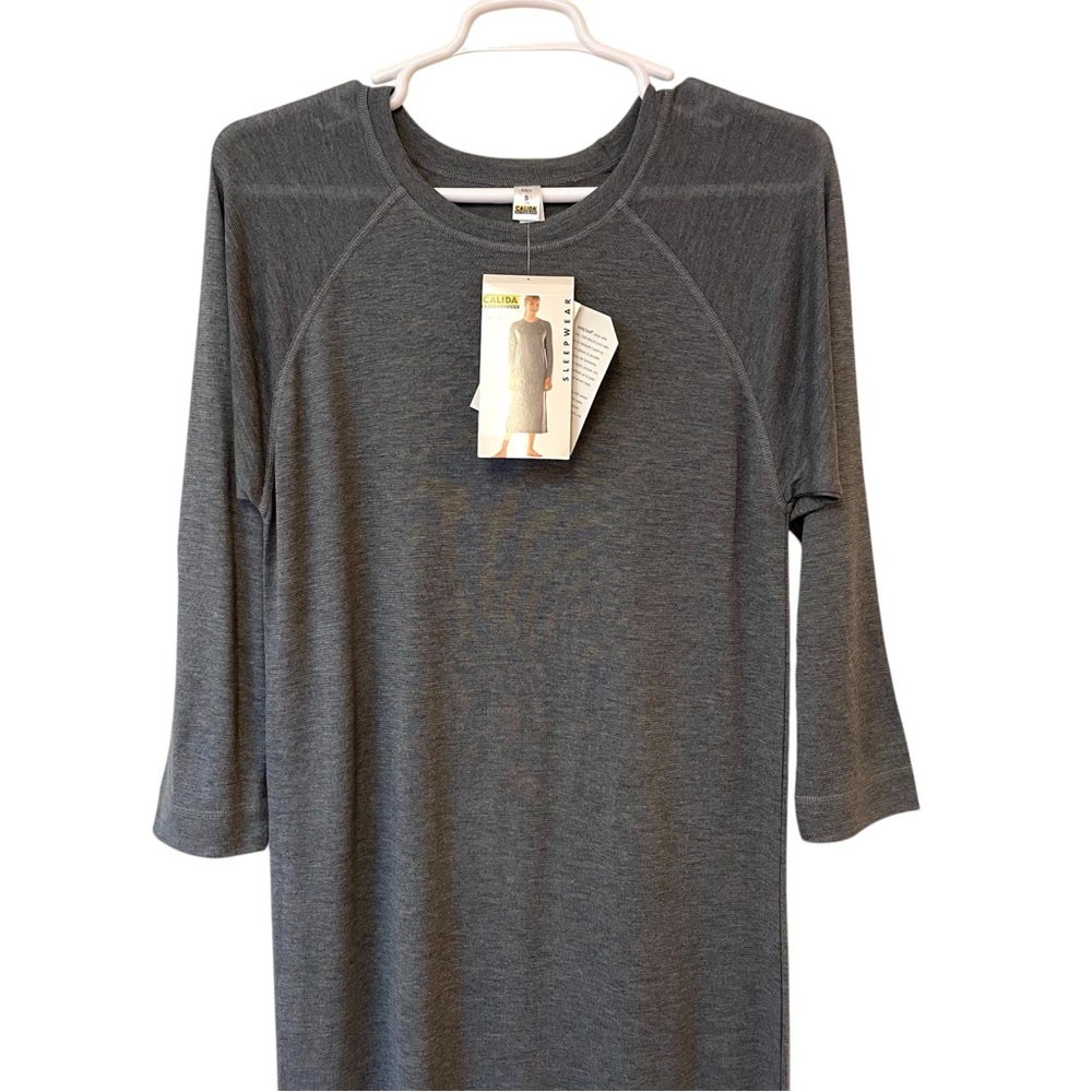 🆕 Calida Nightdress Nightgown Womens Grey Soft Night Shirt Sporty Athletic Small